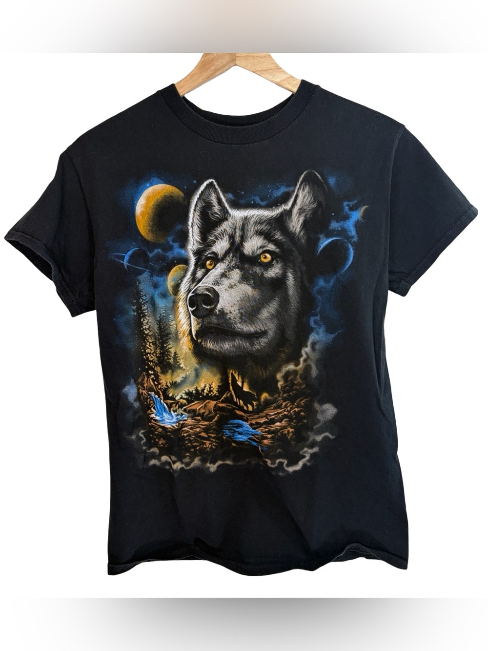 DOM Black Wolf Graphic Dog short sleeve T-Shirt